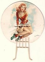 Ventaglio con splendida Pin-Up anni 50 (fronte)